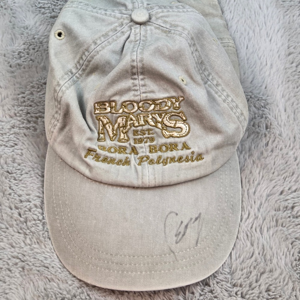 Adams Baseball Cap Mens OS Bloody Marys Bora Bora French Polynesia Khaki Tan Hat